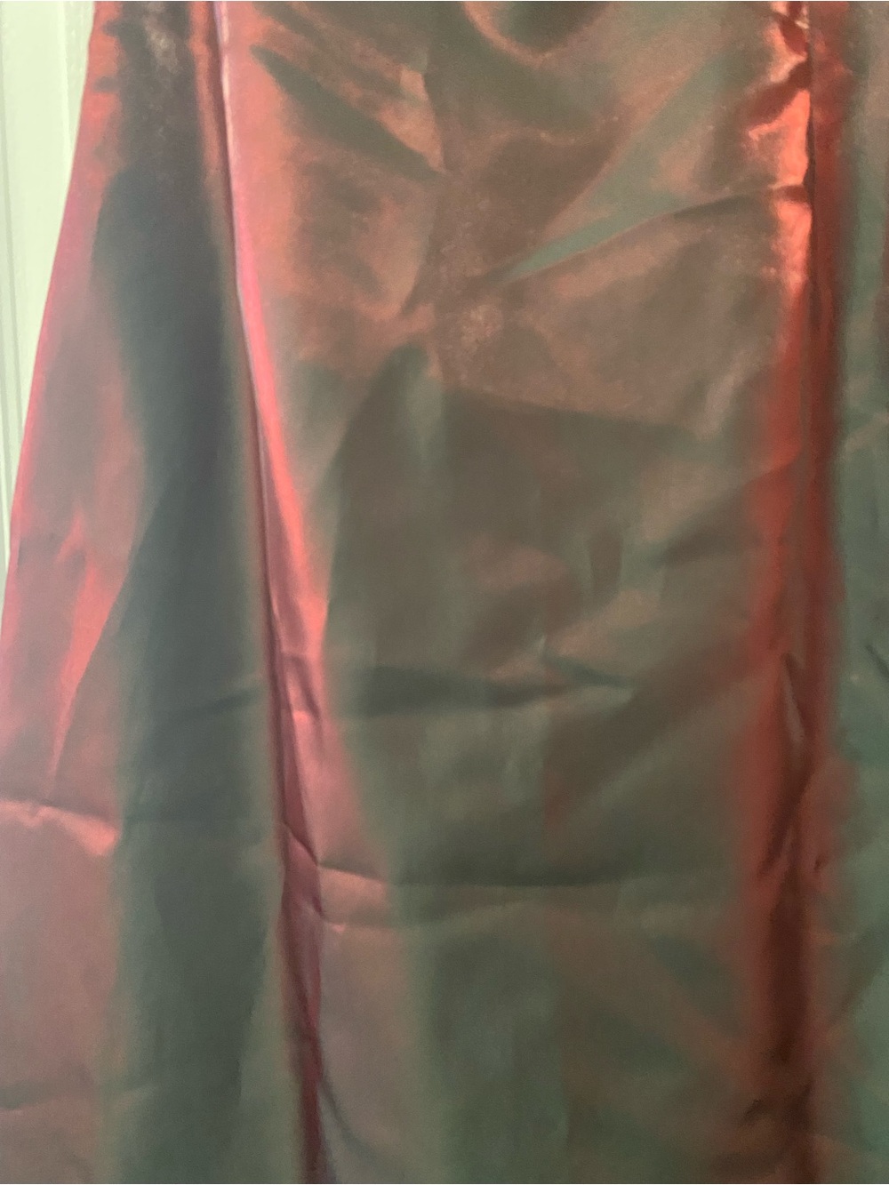 Vintage Y2K Burgandy Iridescent Liquid Satin Maxi Dress Goth Vampy Gown - Picture 6 of 12